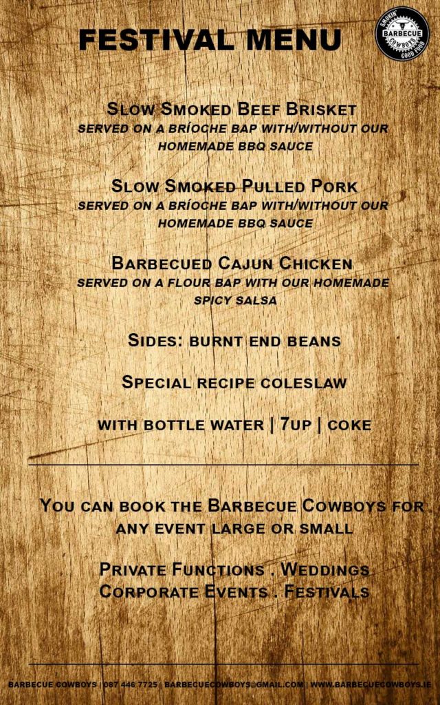 Sample Menus Barbecue Cowboys